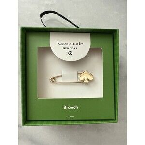 NWT Kate Spade X Target Collab Spade Brooch Gold Pin New in Box
